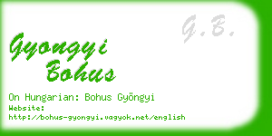 gyongyi bohus business card