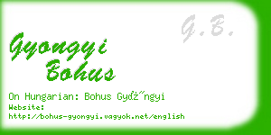 gyongyi bohus business card